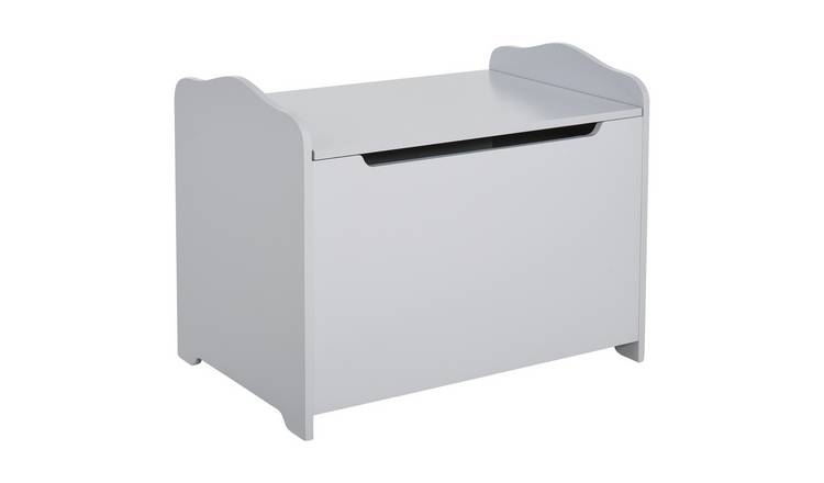 HOMCOM Single Wooden Toy Box with Seat Kids Storage Bench - Grey