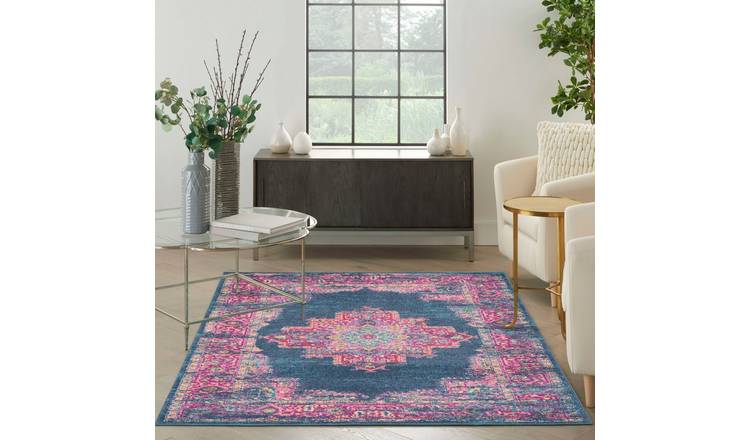 Mega Flooring Blue Traditional Floral Rug - 114 x 175cm