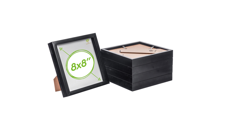 Nicola Spring 3D Box Photo Frames - 8 x 8" - Set of 5 - Black