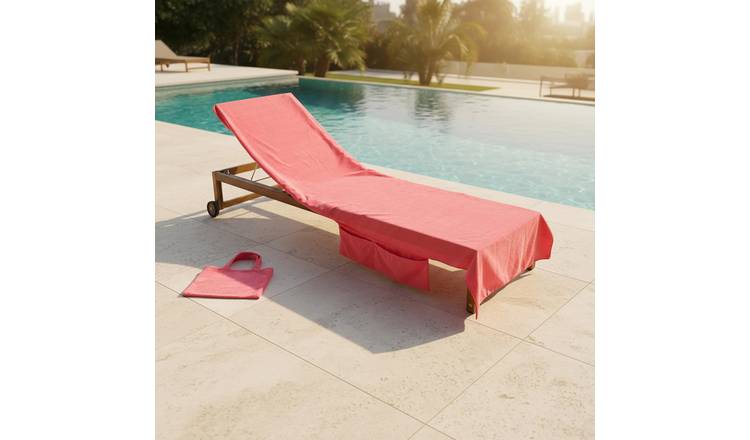 OHS Microfibre Quick Dry Absorbent Beach Towel in a Bag - Coral