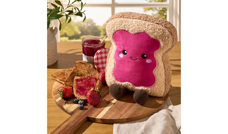 OHS Jam On Toast Shaped Scatter Cushion - Brown - 25cm