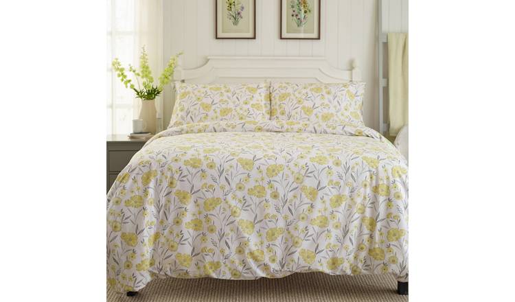 Deyongs Mellow Yellow Floral Printed Duvet Set - Double