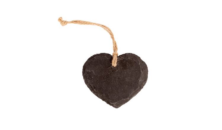 Nicola Spring Slate Heart Hanging Tag - Natural