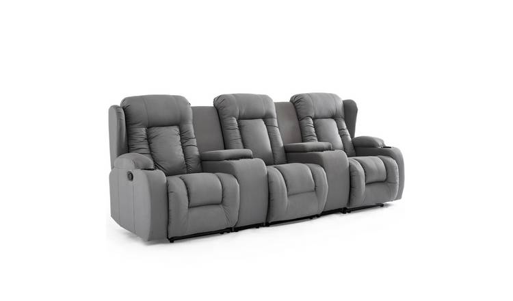 Furniture Online Caesar Manual Recliner 3 Seater Fabric Sofa – Grey