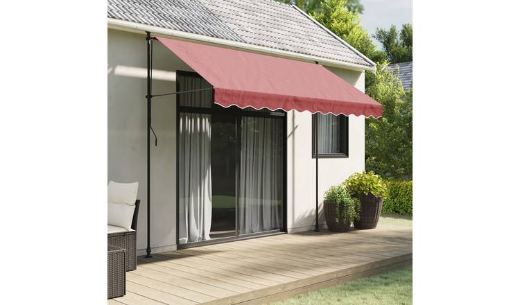 Walplus Polyester Awning Replacement Fabric - Burgundy - 300 cm