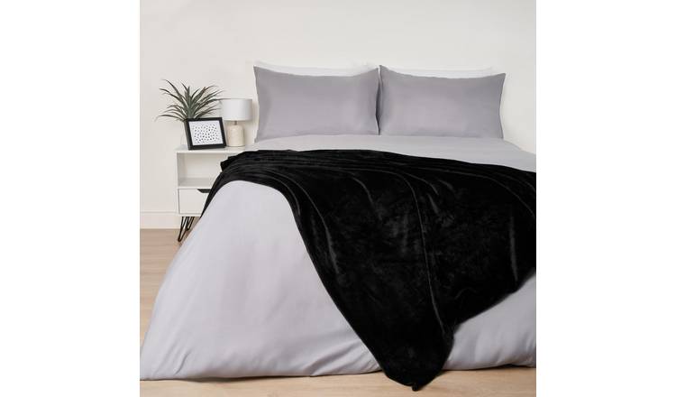 OHS Ultra Soft Blanket Throw 120 x 150cm - Black