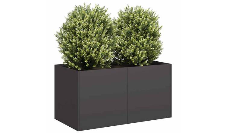 Walplus Steel Garden Planter - Black - 80 x 40 x 40 cm