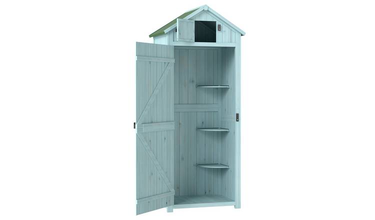 Outsunny Fir Wood Garden Storage Cabinet - Light Blue