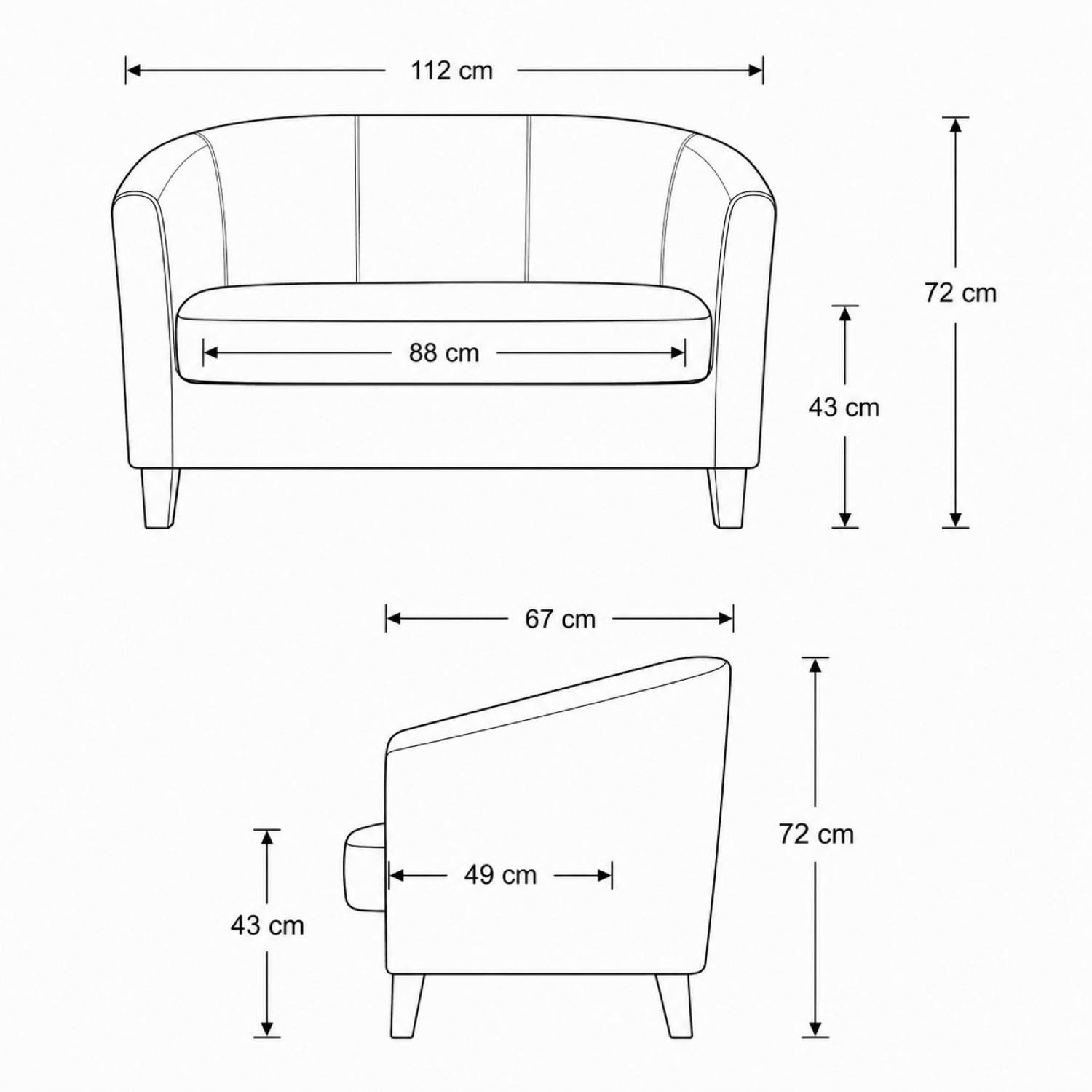 Artemis Home Meriden 2 Seat Tub Sofa - Brown - Image 4
