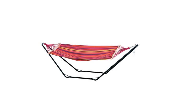 Amazonas Beach Hammock and Metal Stand Set – Red