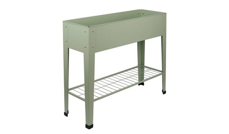 Harbour Housewares Elevated Raised Garden Bed with Legs & Storage Shelf - Green