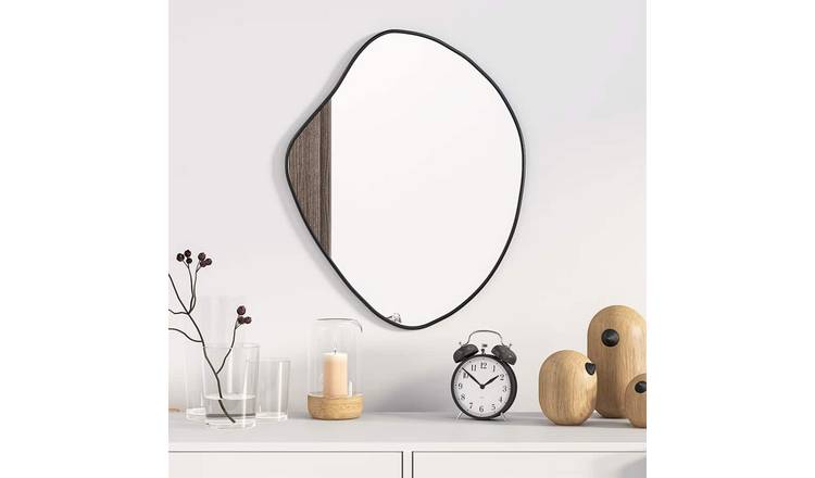 Walplus Glass Wall Mirror - Black - 50 x 40 cm