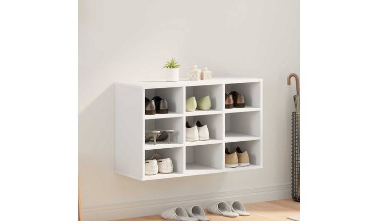 Walplus Engineered Wood Shoe Cabinet - White - 77.5 x 30 x 51 cm