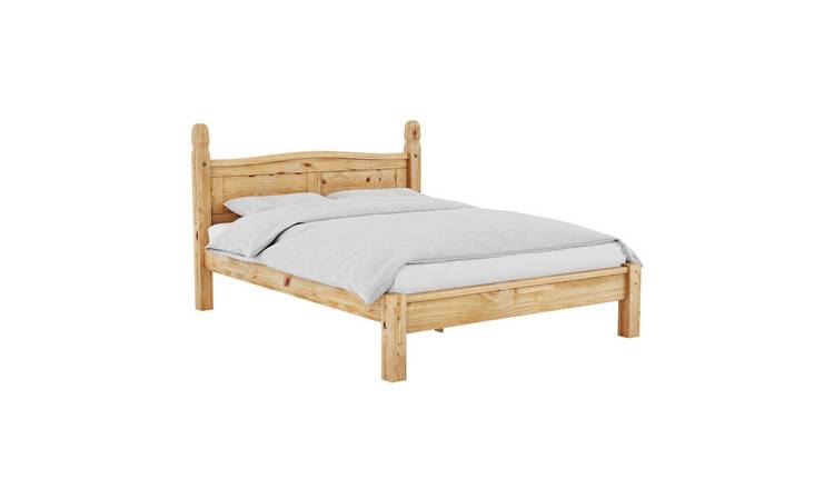 Vida Designs Corona Double Low Foot Bed With Foam Mattress - Pine