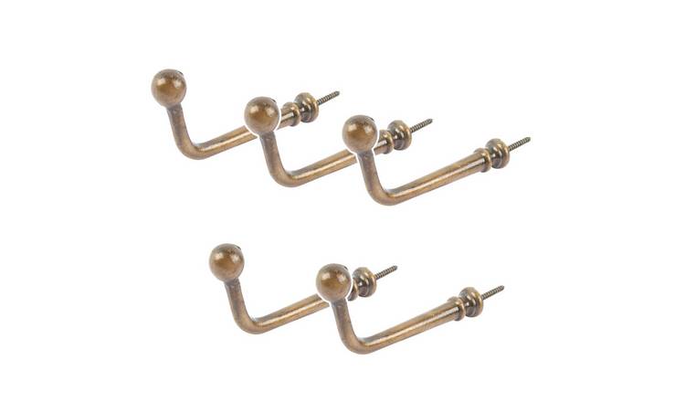 Hammer & Tongs Flat Top Screw Hook - Brass - Pack of 5