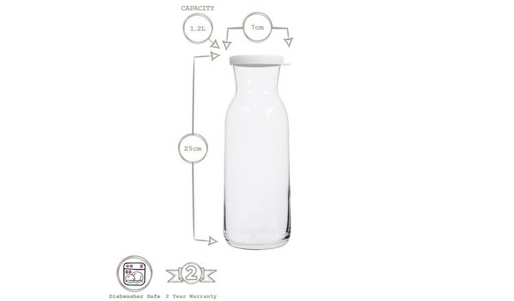 LAV Fonte Glass Carafes - 1.2L - White Lid - Pack of 6