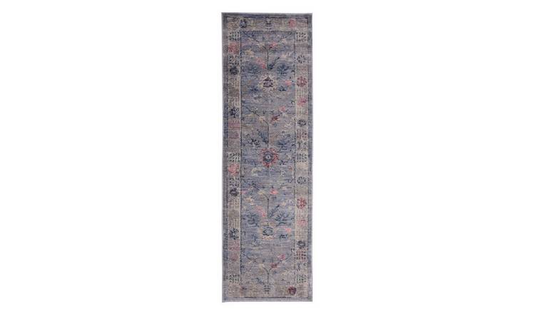 Mega Flooring Grey Traditional Abstract Rug - 68 x 235cm