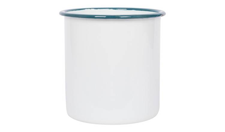 Argon Tableware White Enamel Utensil Holder - Green