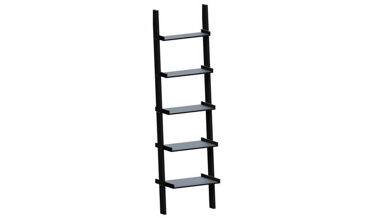 Vida Designs York 5 Tier Ladder Bookcase - Black