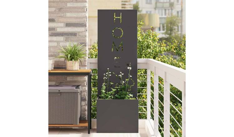 Walplus Text Hallow Garden Privacy Screen - Black - 50 x 32 x 150 cm
