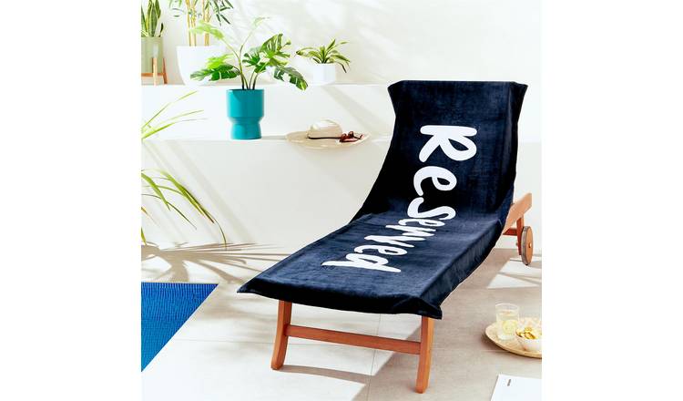 Catherine Lansfield Reserved Sun Lounger 78 x 200cm - Black
