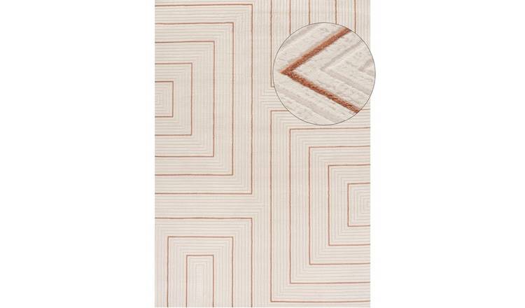 The Rugs Terracotta Carmel Modern Geometric Rug - 80 x 150cm