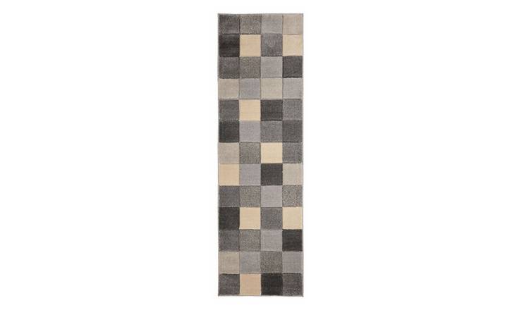 Mega Flooring Grey Modern Geometric Rug - 60 x 200cm