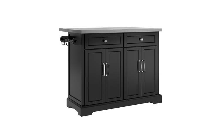 SoBuy 2 Drawer 4 Door Kitchen Trolley - Black