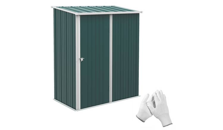 Outsunny Metal Garden Shed with Single Lockable Door - Green