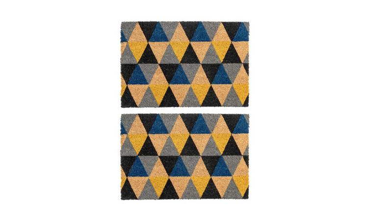 Nicola Spring Coir Door Mats - Geometric - Pack of 2