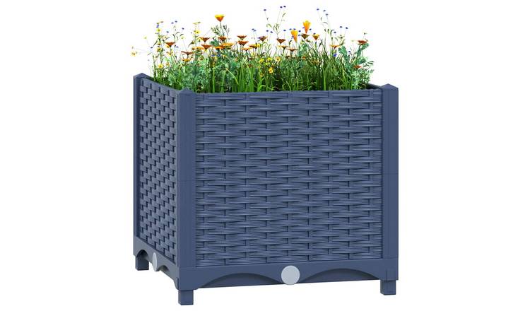 Walplus Polypropylene Raised Garden Bed - Blue Grey - 40 x 40 x 38 cm