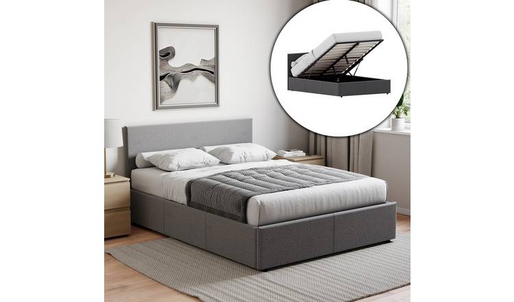 Vida Designs Veronica Linen UKFR 4ft6 Double Ottoman Bed Frame - Dark Grey
