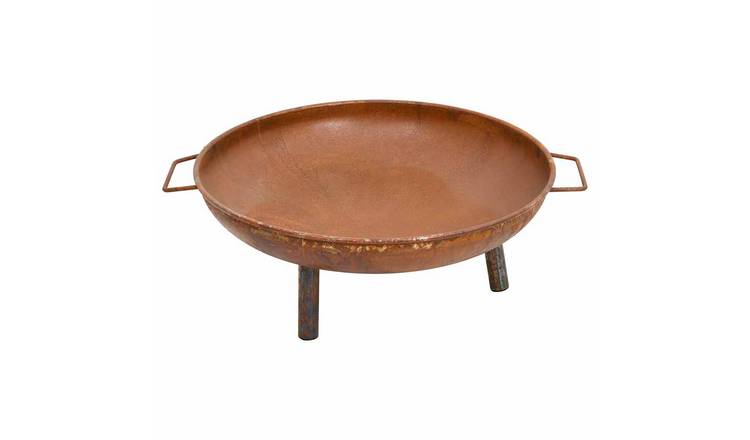 Walplus Steel Fire Pit - Brown - 67.5 x 58 x 22.5 cm