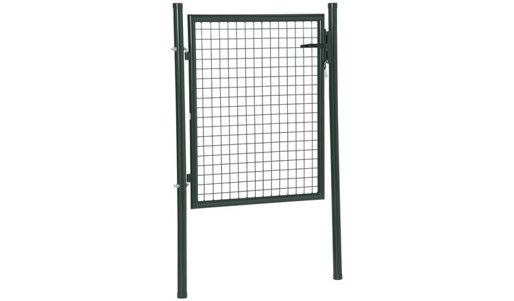HOMCOM Steel Mesh Lockable Garden Gate – Green