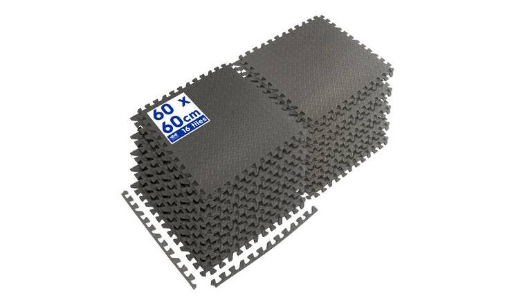 Harbour Housewares Interlocking Gym Flooring Mats - 60 x 60cm - Pack of 16