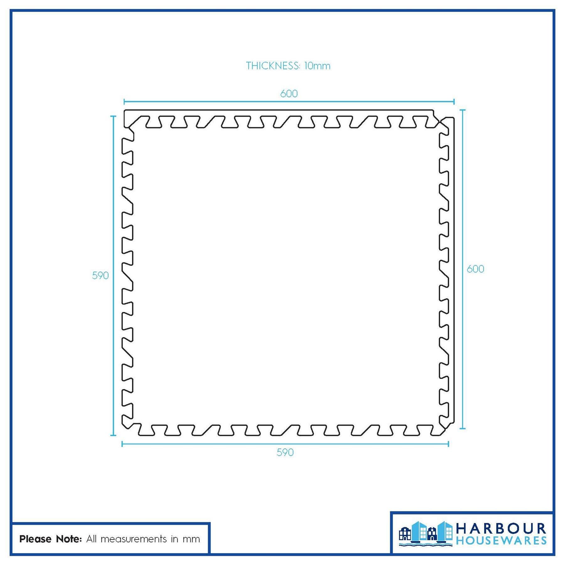 Harbour Housewares Interlocking Gym Flooring Mats - 60 x 60cm - Pack of 16 - Image 2
