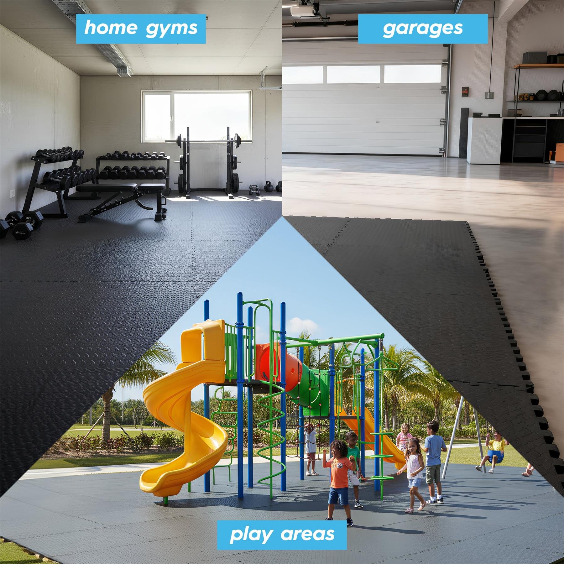 Harbour Housewares Interlocking Gym Flooring Mats - 60 x 60cm - Pack of 16 - Image 6