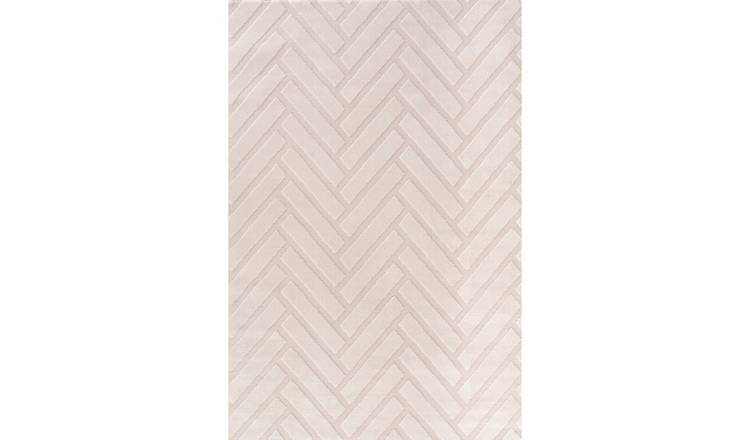 The Rugs Cream Loft Herringbone Rug - 200 x 290cm