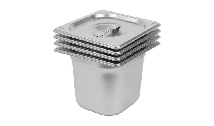 Argon Tableware Gastronorm Containers with Lids 1/6 - 2.25L - Set of 4