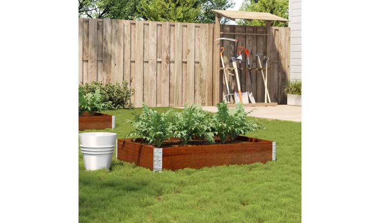 Walplus Wood Garden Planter - Brown - 120 x 80 x 21.5 cm