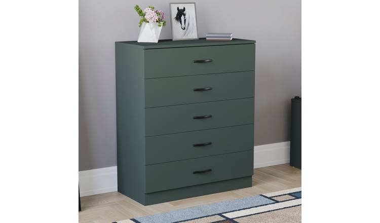 Vida Designs Riano 5 Drawer Chest - Green