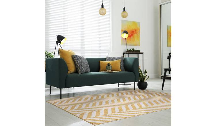 Mega Flooring Yellow Modern Geometric Runner - 66 x 240cm