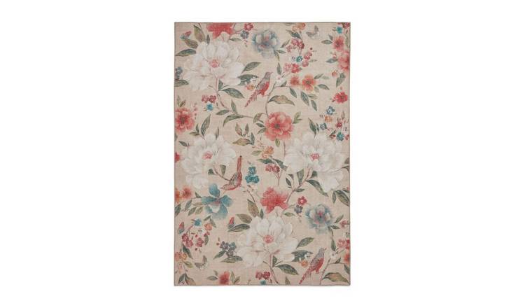 Mega Flooring Beige Modern Floral Rug - 61 x 170cm