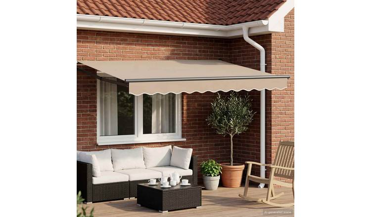 Walplus Electric Aluminium Awning - Beige and Anthracite - 300 x 250 cm