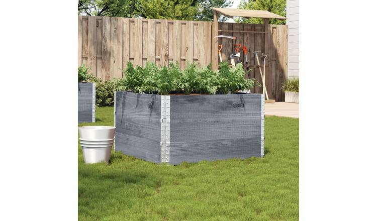 Walplus Wood Garden Planter - Grey - 100 x 100 x 60.5 cm