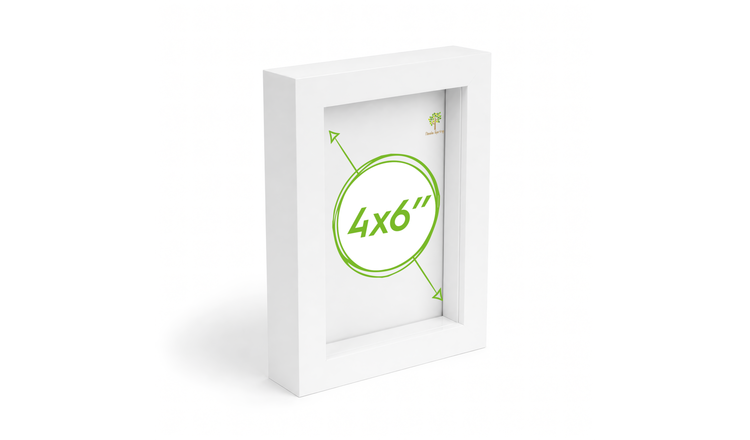 Nicola Spring 3D Box Photo Frame - 4 x 6" - White