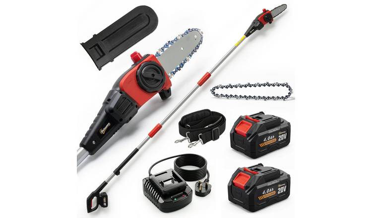 Outsunny Cordless Pole Electric Chainsaw for Branch Cutting - Black