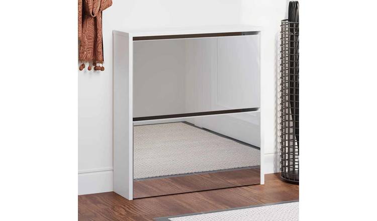 Walplus Engineered Wood Shoe Cabinet - White - 63 x 17 x 67 cm