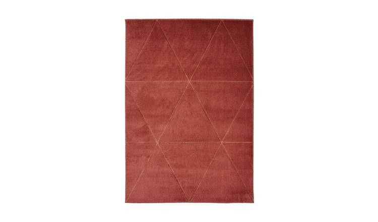 Mega Flooring Red Modern Geometric Rug - 80 x 150cm