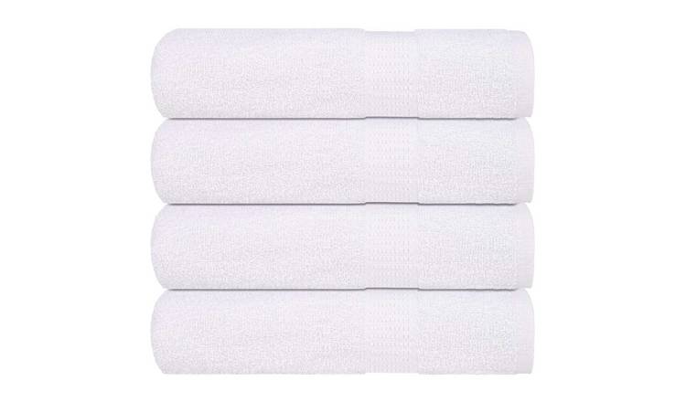 Walplus Pack of 4 Cotton Hand Towels - White - 50 x 100 cm
